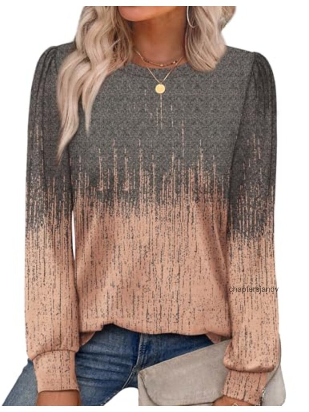 Womens Long Sleeve Tunic Top Crewneck Loose Fit Casual Blouse